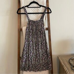 NWOT Saltwater Luxe black, brown, cream & pink floral print dress